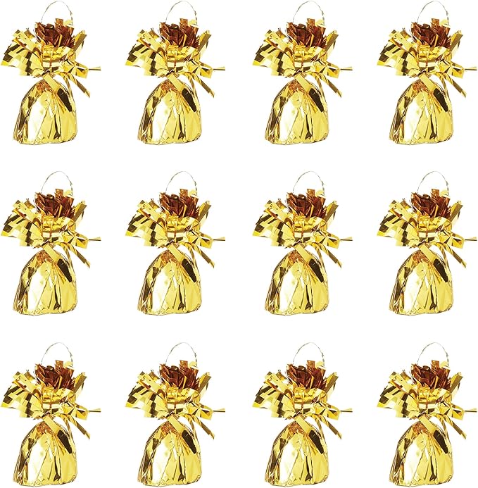 Beistle 50804 GD Metallic Wrapped Balloon Weights, 6 Ounces by Beistle