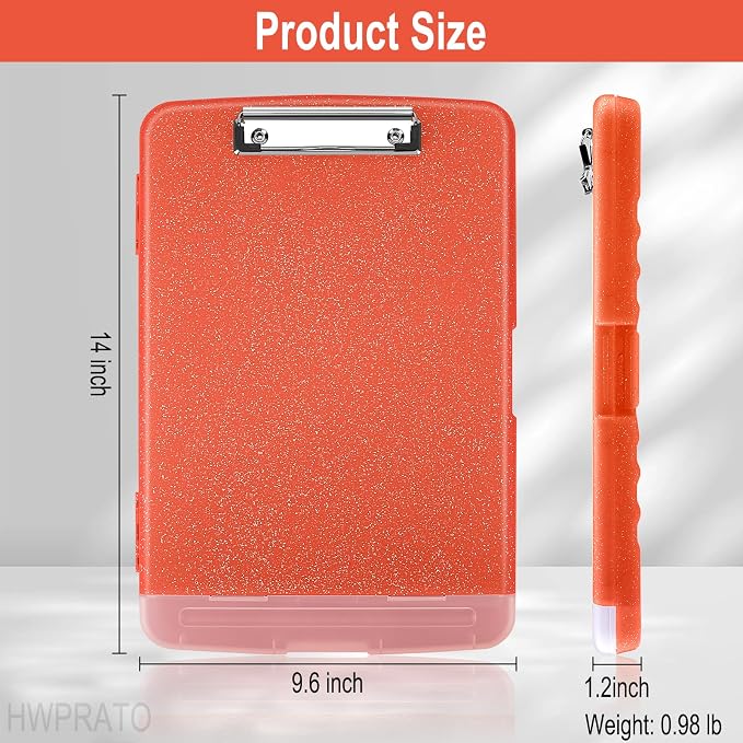HWPRATO Glitter Clipboard with Storage, Clip Boards 8.5x11 with Pen Holder - Image 2