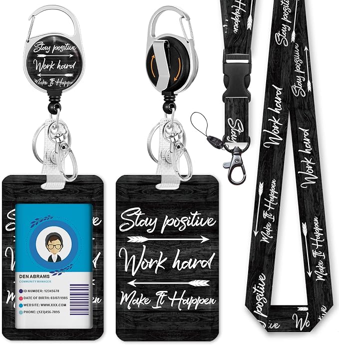 ID Badge Holder with Lanyard, Inspirational Quote Lanyards by Giancomics