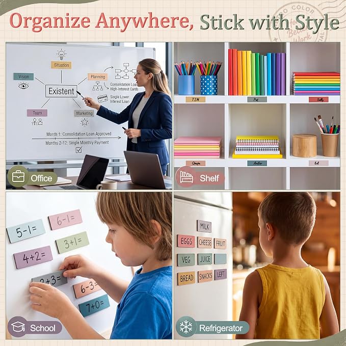 120 Pack Dry Erase Magnetic Labels 3 x 1 Inches 12 Colored Magnetic Dry Erase - Image 6