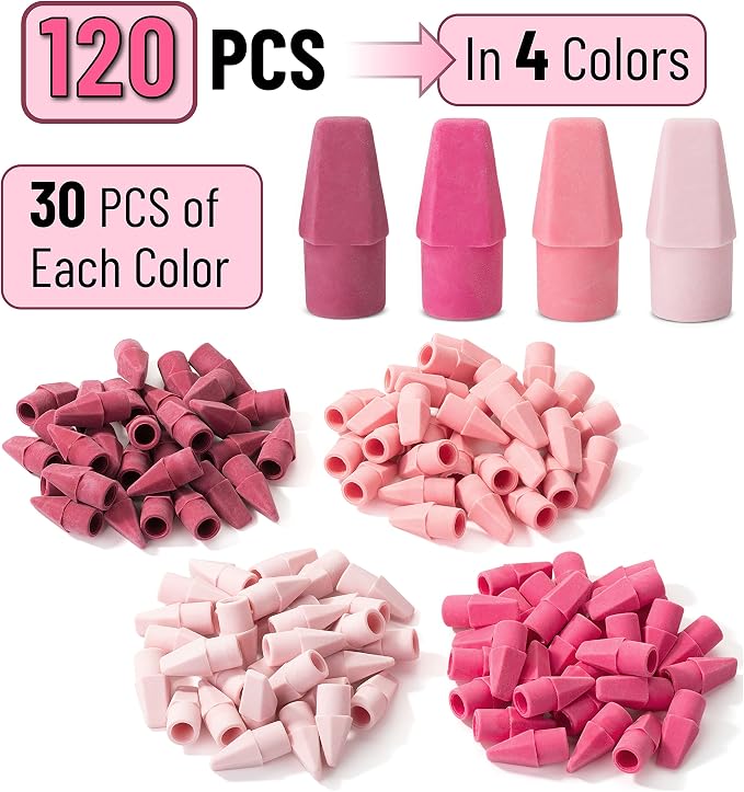 Mr. Pen- Pencil Erasers Toppers, 120 Pack, Erasers - Image 2