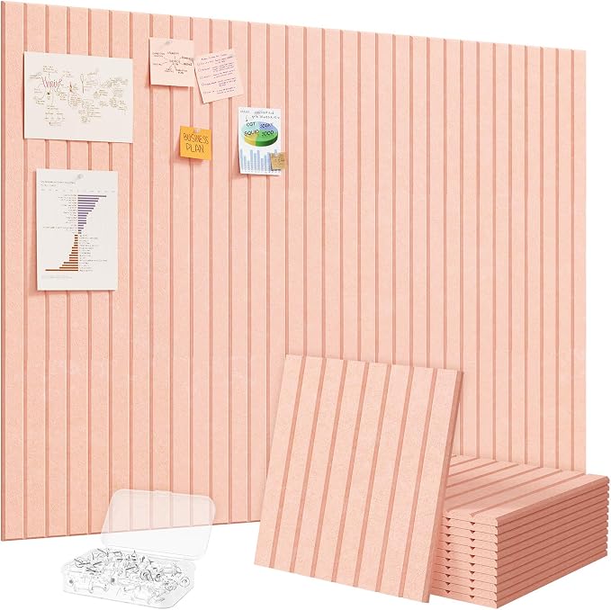 Lifewit Felt Slatted Bulletin Board, 12 Pack Self-Adhesive Panel, Cork Board by Lifewit