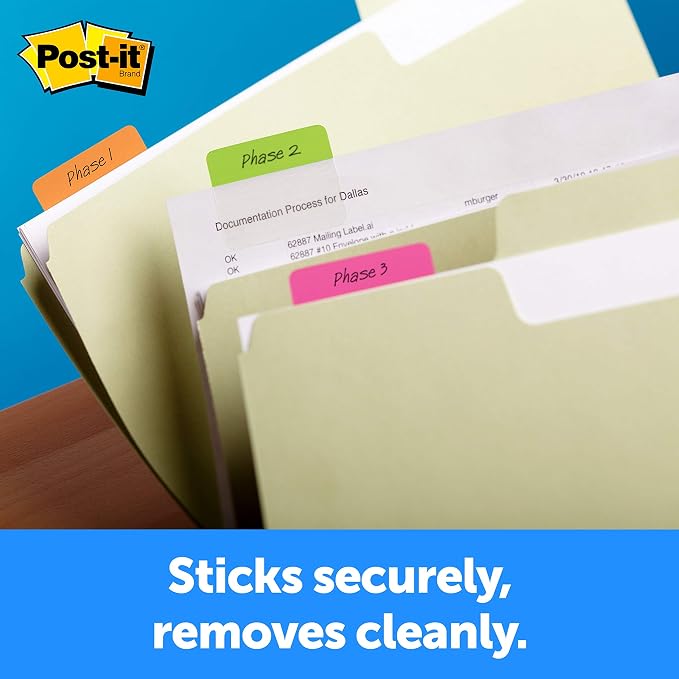 Post-it Tabs, 2 in, 6 Tabs/Color, 5 Colors, 0.4" x 2.8" - Image 5