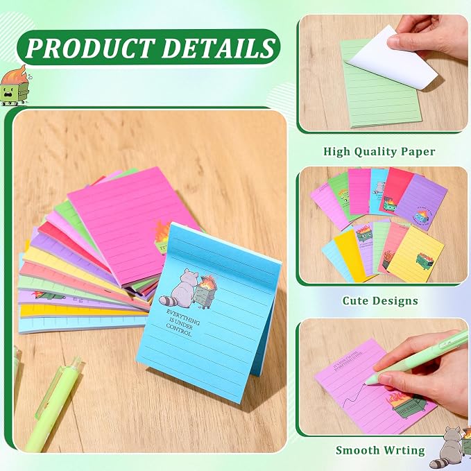 12 Pcs Funny Sticky Notes for Work 4x3 Inches Sarcastic Self Adhesive Notepads - Image 3
