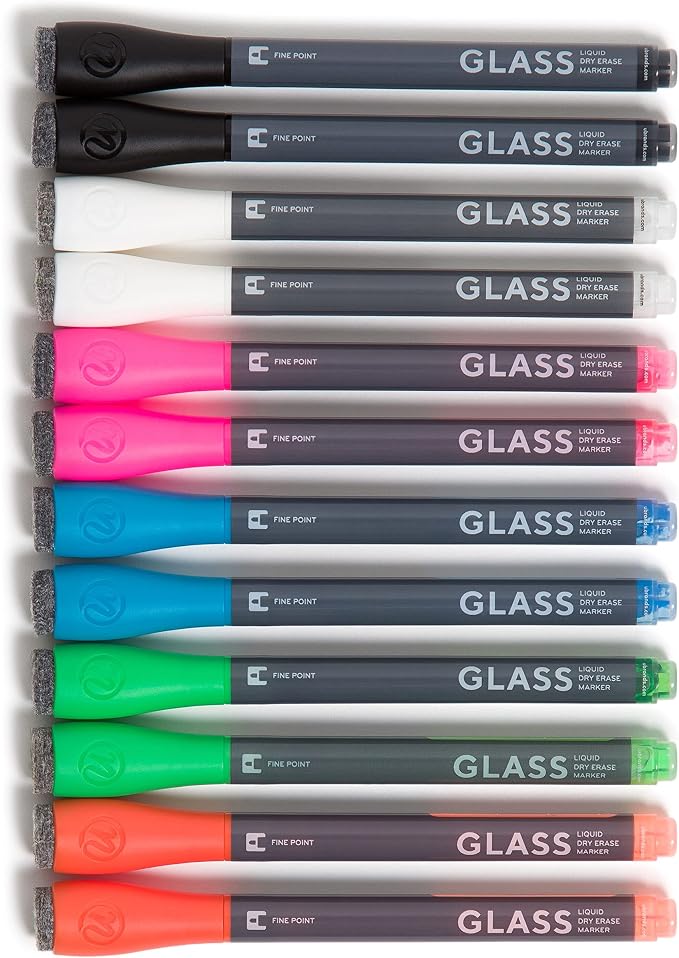 U Brands Fine Tip Liquid Glass Whiteboard Markers - Image 11