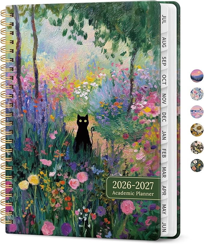 Planner 2026–2027, Academic Monthly Weekly Spiral Calendar, July 2026 – June by Taja