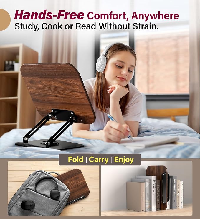 Adjustable Book Stand for Reading – Durable Build Quality, 360° Rotating Base - Image 5