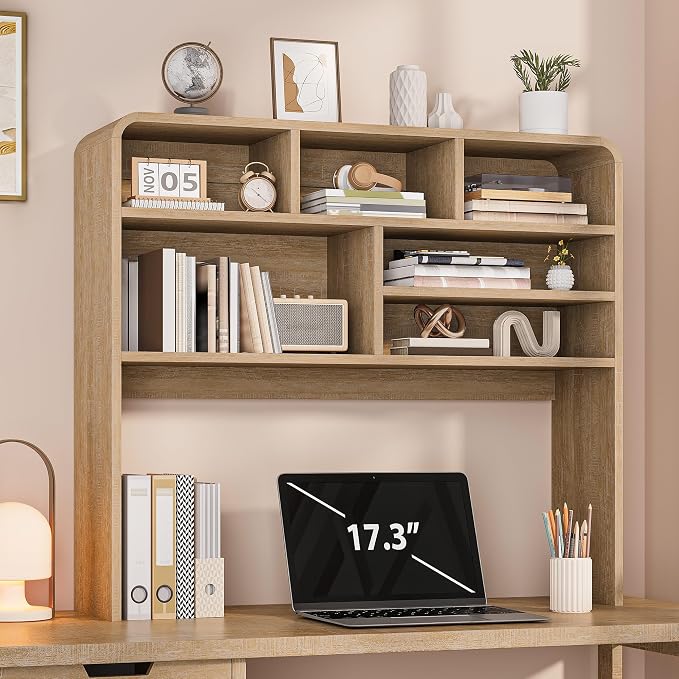 5-Tier Desk Shelf, 37.4''W Desktop Bookshelf by Homiflex