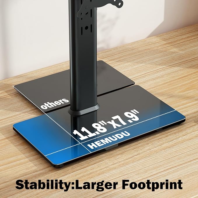 Single LCD Computer Monitor Free-Standing Desk Stand Mount Riser - Image 2