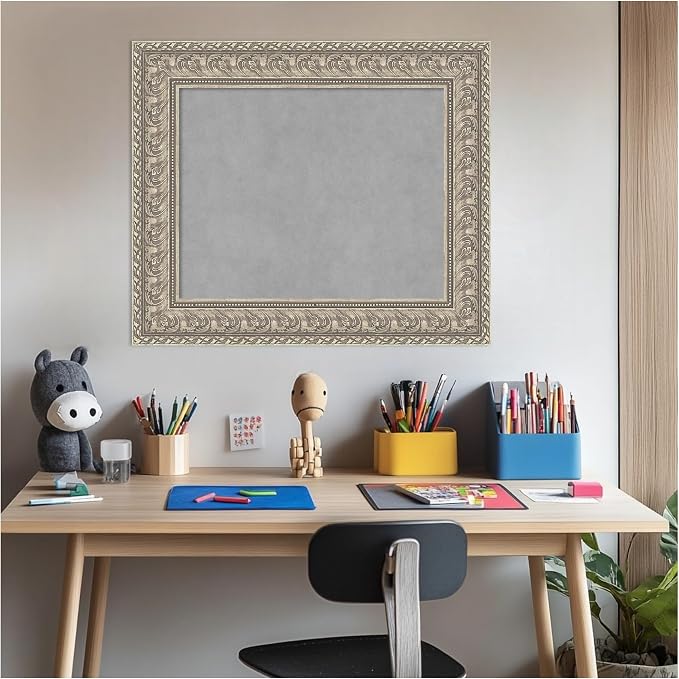 Amanti Art Silver Framed Magnetic Board 23x27 Small Vision Board - Image 5