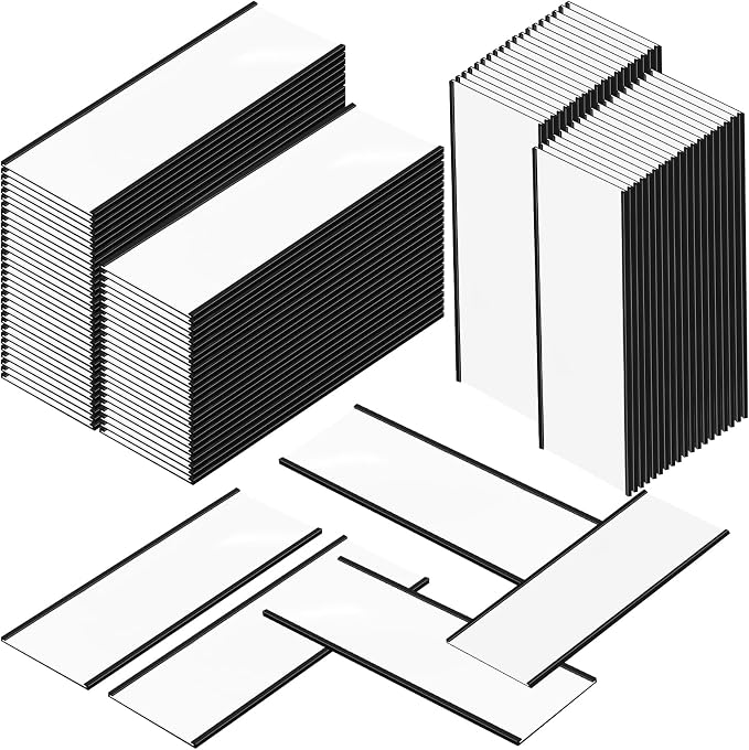 Gueevin 100 Pcs Magnetic C Channel Label Holders 3 x 8 Inch Label Holders by Gueevin