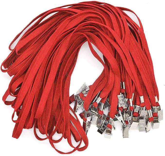 Bird Fiy Red Lanyards 100 Pack Bulk Badge Lanyards by BirdFiy