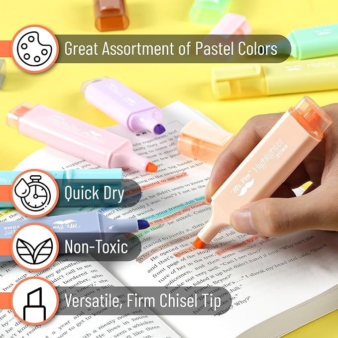 Mr. Pen- Pastel Highlighters, 8 Pack, Highlighters - Image 3