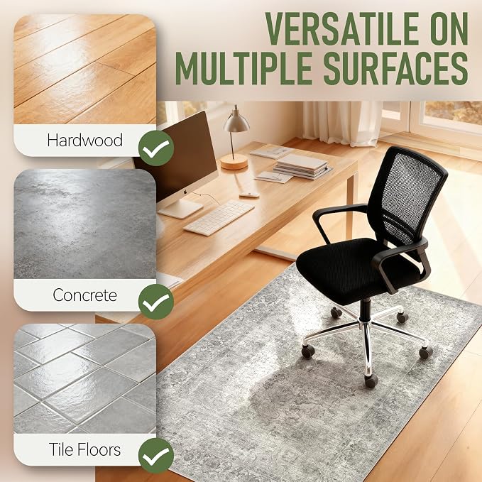 Office Chair Mat for Hardwood Floor, Anti-Slip Under Desk Mat for Rolling Chair - Image 6