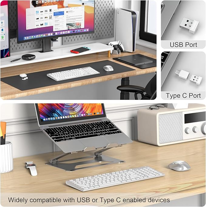 FENIFOX Wireless Keyboard and Mouse, Ergonomic Rechargeable Silent Quiet Slim Compact Full-Size USB C with Number Pad Flat Soft Cover for PC Computer Laptop Mac MacBook iMac TV Windows - Silver White-DeskLoop Office
