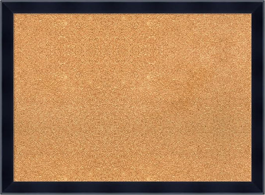 Amanti Art Natural Cork Board for Wall, 22x30 Vision Board with Black Wood Frame, Medium Corkboard Office Decor for Home Organization, Modern Contemporary Corkboard Pinboard to display items for home-DeskLoop Office