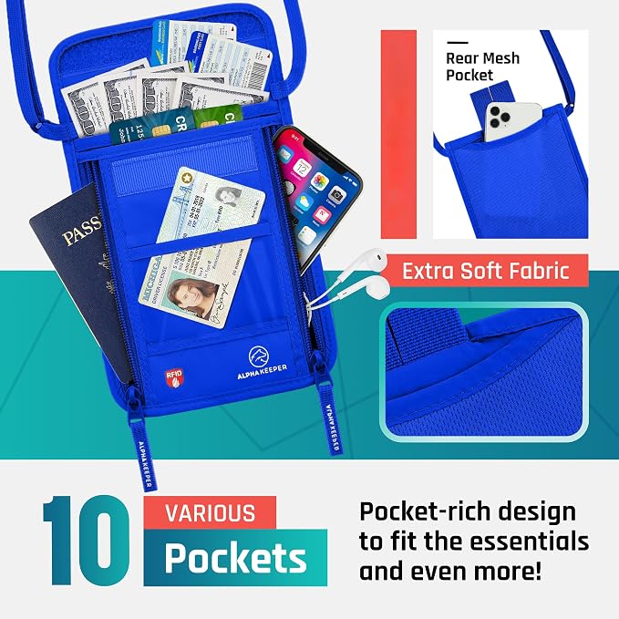 Neck Wallet, Travel Pouch For Passport Holder And Documents, Travel Neck Wallet - Image 3
