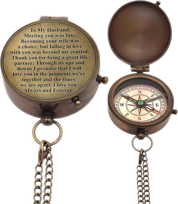 Engraved Compass, Gift for Husband, Anniversary, Wedding Gift for Him, Long - Image 7