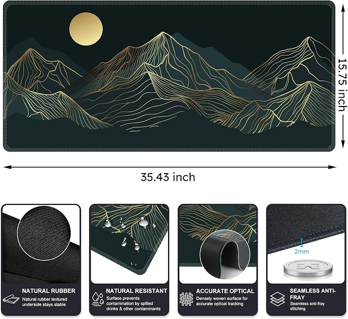 iCasso XXL Large Mouse Pad, Keyboard Mat Desk Pad - Image 2