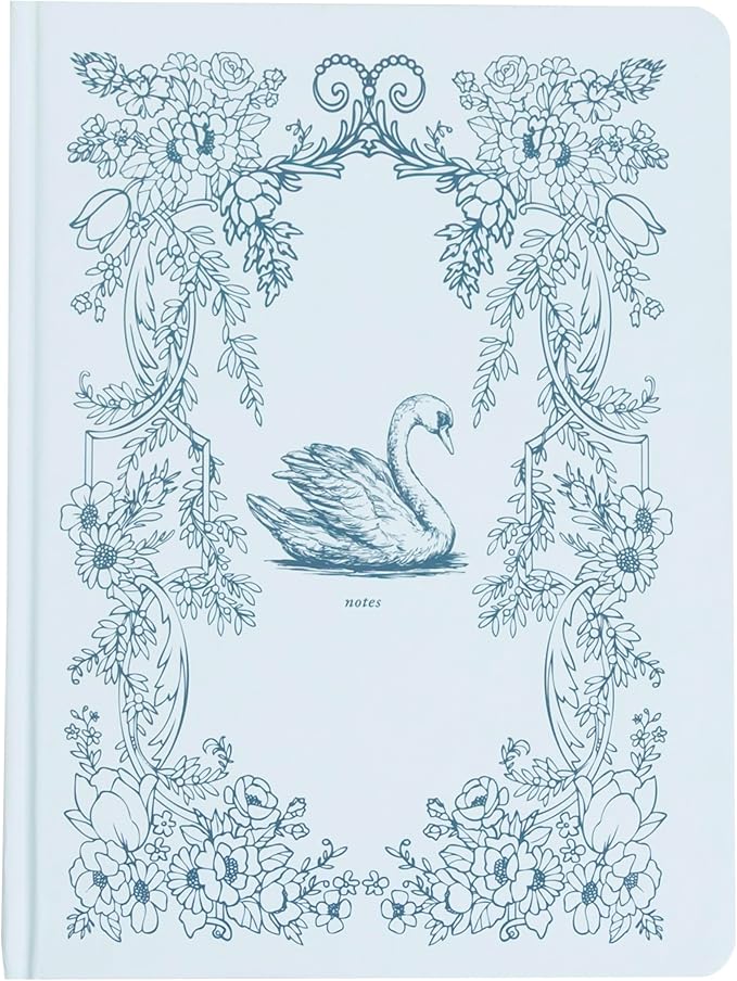Pearhead Hardcover Journal Notebook 6x8 – Blue Swan College-Ruled Writing by Pearhead