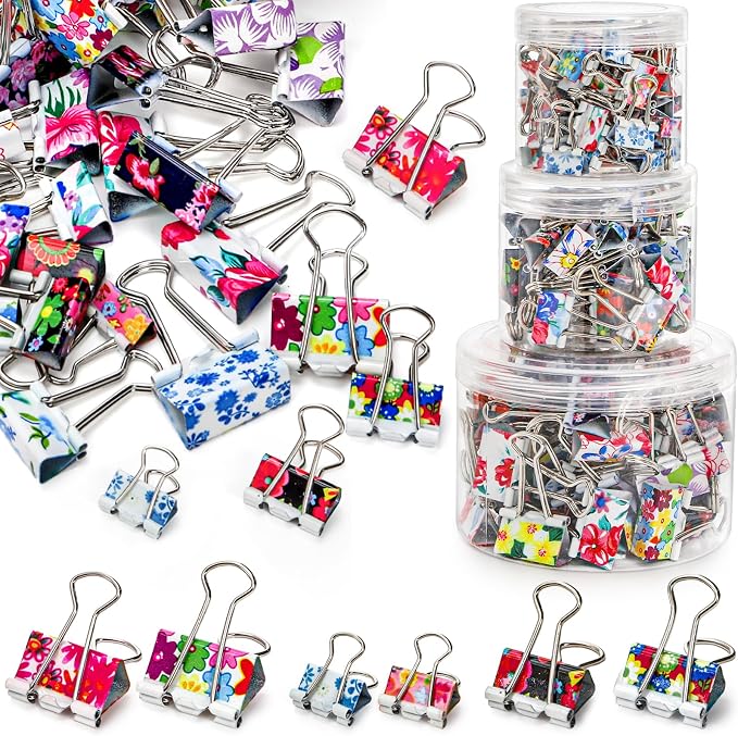 Fasmov 148 Pcs Cute Binder Clips by Fasmov