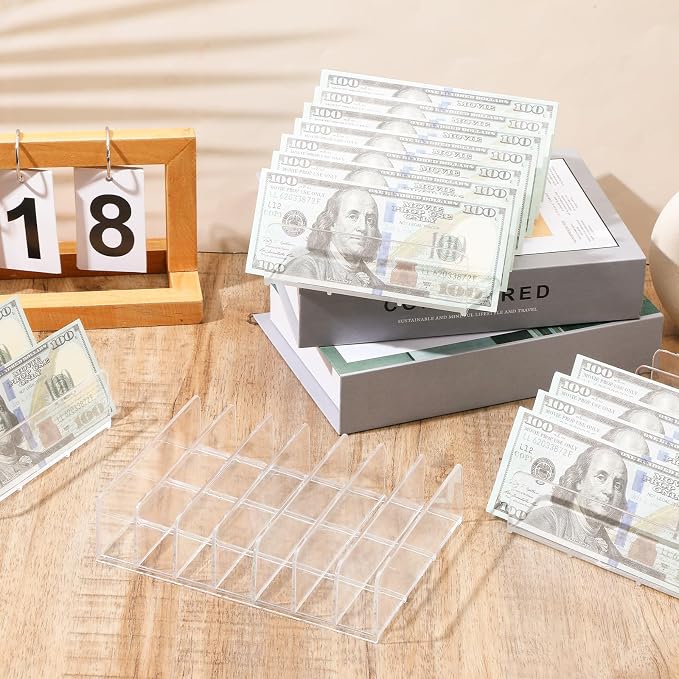 4 Pcs Acrylic Cash Tray for Cash Stuffing Mail Sorter Organizer Desk Organizer - Image 6