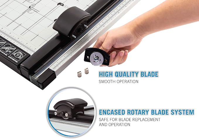 CARL 12 inch DC-200N Premium Rotary Paper Trimmer, Metal Base, 15 Sheet Cutting - Image 6