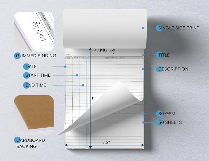 Better Office Products Activity Log Notepad, 8.5" x 11", Planning Note Pad - Image 2