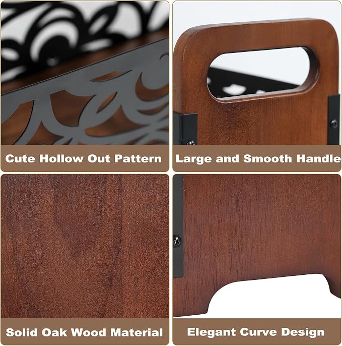 Magazine Holder, Wood Magazine Rack Floor, Rustic Magazine File Holder Organizer - Image 7