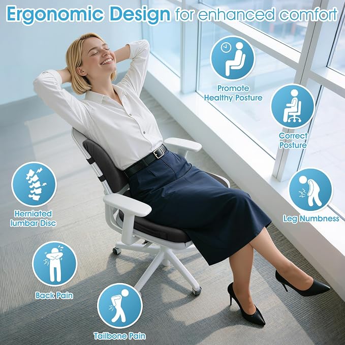 CushZone Seat Cushion, Lumbar Support Pillow - Image 2