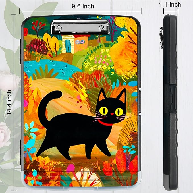 Black Cat in Autumn A4 Clipboard - Image 3