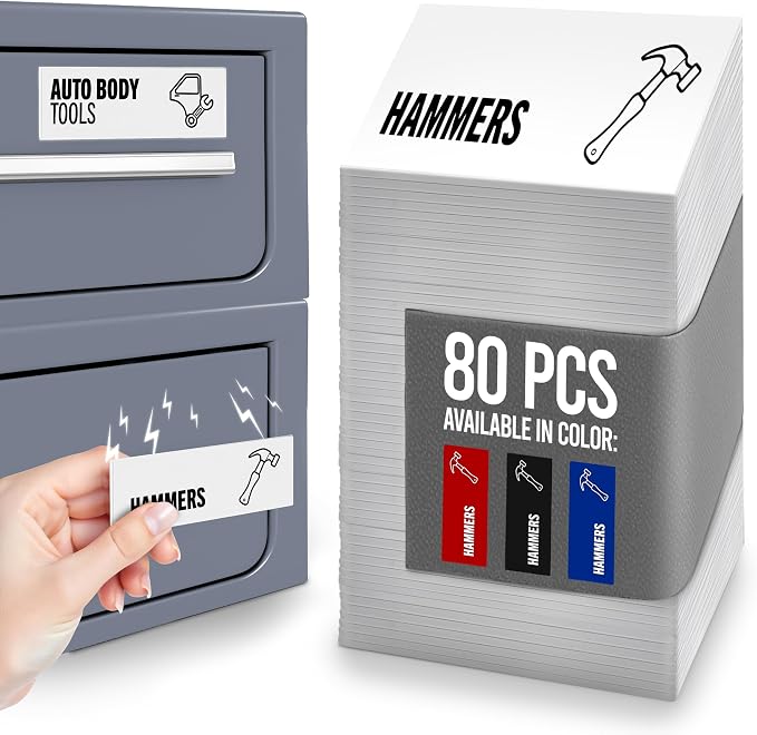 Magnetic Tool Labels for Toolbox – 80 Piece Heavy Duty Drawer & Tool Chest - Image 8
