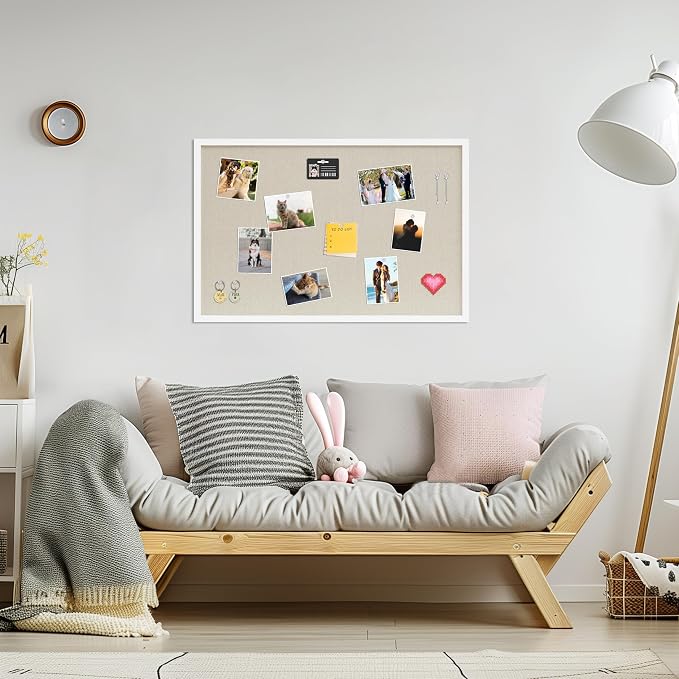 DAHAPYBOO Cork Board with Linen White 2Pack, Bulletin Board 30"x20" | Hanging - Image 4