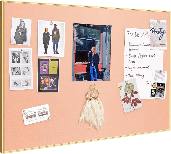 Bulletin Board 30 x 20 inches, Aluminum Framed Fabric Cork Board by Lightomorrow