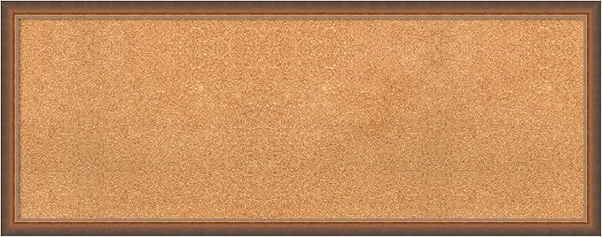 Amanti Art Natural Cork Board for Wall, 18x46 Vision Board with Bronze Frame, Oversize Corkboard Office Decor for Home Organization, Modern Corkboard Pinboard to Display Items for Home Organization-DeskLoop Office