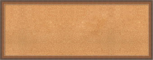 Amanti Art Natural Cork Board for Wall, 18x46 Vision Board with Bronze Frame, Oversize Corkboard Office Decor for Home Organization, Modern Corkboard Pinboard to Display Items for Home Organization-DeskLoop Office