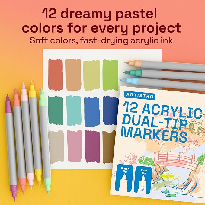 ARTISTRO 12 Pastel Acrylic Paint Markers - Image 2