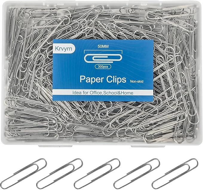 Large Paper Clips Non-Skid, 2 Inch Jumbo PaperClips, 300 Pcs Metal Paper Clips Large,Paperclips Non-Skid Clips for Office&School Supplies.-DeskLoop Office