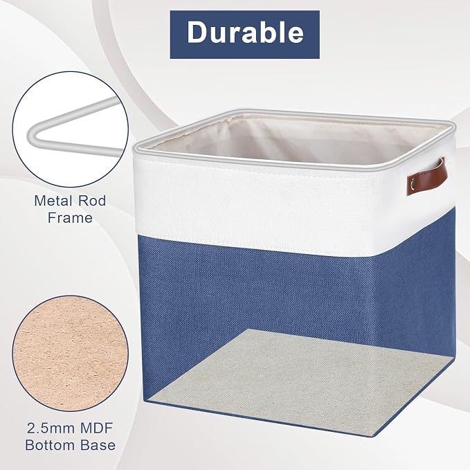 Bagnizer 13x13 Cube Storage Bins, Collapsible Fabric Storage Box, 4 Pack Closet - Image 4