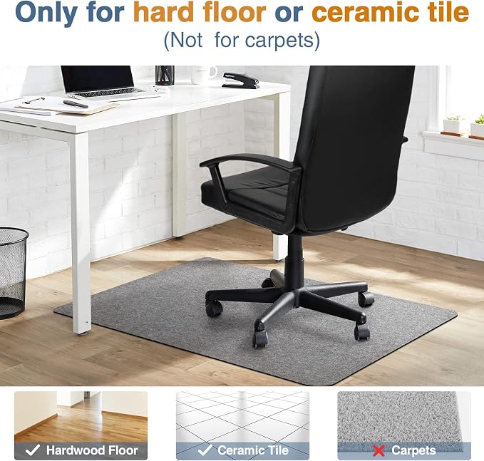 2 Pack Office Chair Mat for Hardwood Floor, Large Anti-Slip Floor Protector for - Image 4