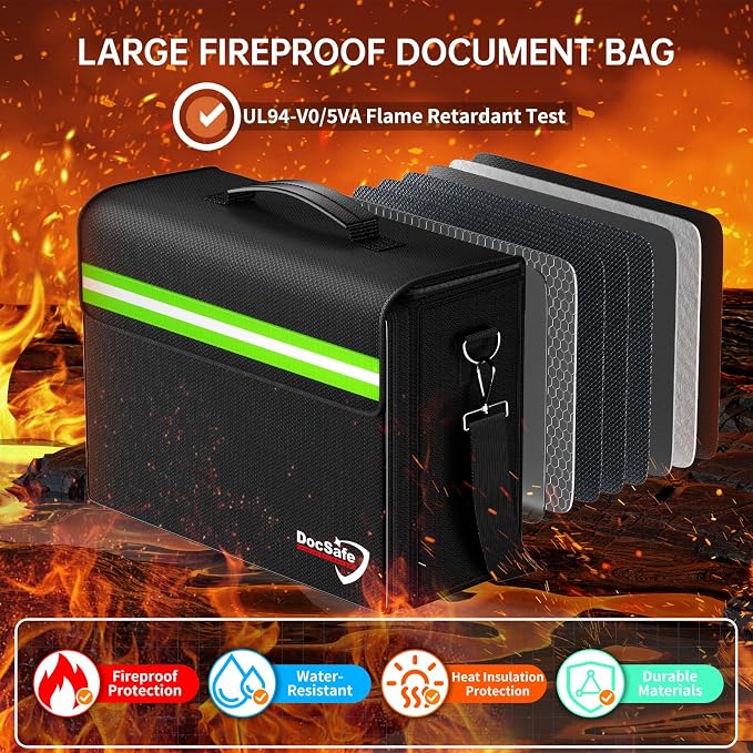 DocSafe 5200°F Large Fireproof＆Wate-Resistant Document Bag - Image 2