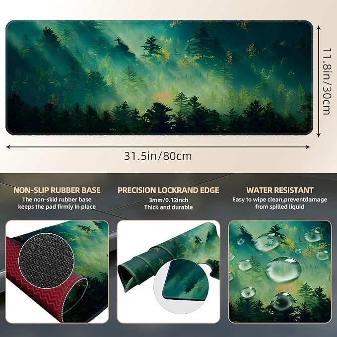 Galdas Mouse Pad, Office Desk Mat Large Gaming Keyboard Pad Durable Stitched - Image 3