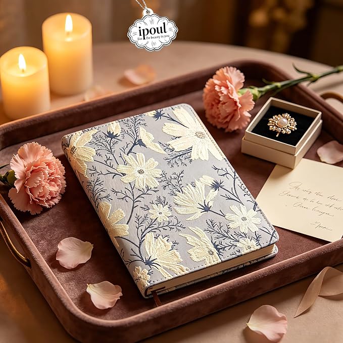 ipoul Beautiful Journal for Women, Daisy Flower, Lined Pages, Personal Notebook - Image 2