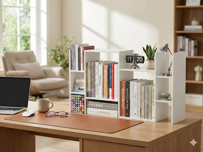 YIGANG Desk Shelf Organizer, 3-Tier Desktop Bookshelf - Image 5