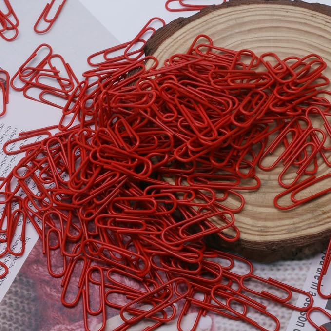 200 Pack Red Paper Clips Small Paper Clips, 1.1 Inch / 28mm Metal Paper Clips - Image 4