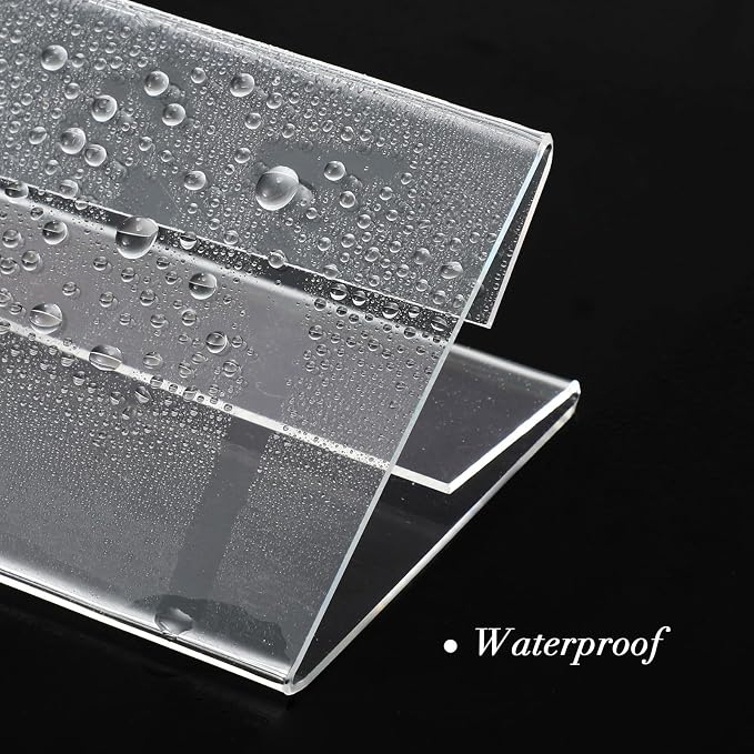 Fulmoon 30 Pcs Mini Acrylic Sign Holder, 2 x 3.5 Inches Small Clear Sign - Image 6