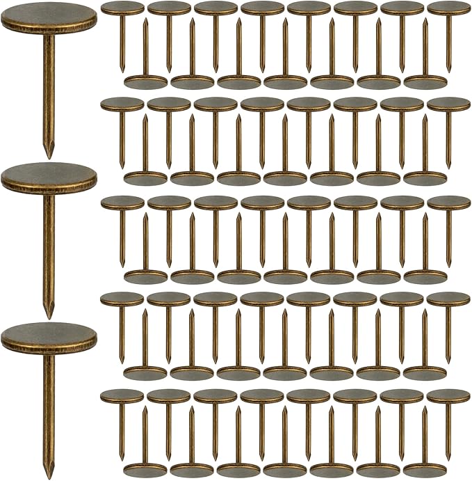 120pcs Flat Head Thumb Tacks for Wall, Bronze Heavy Duty Upholstery Push Pins by Unknown