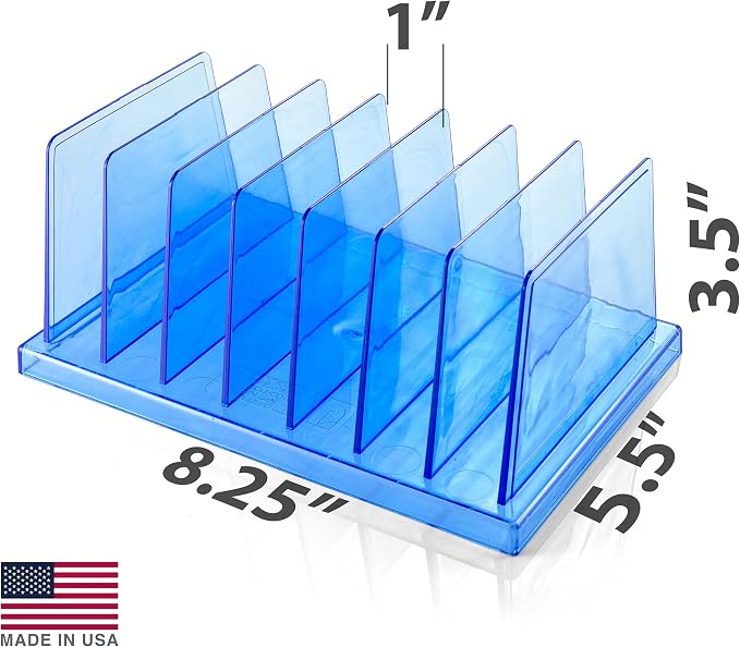 Officemate Blue Glacier Standard Sorter, 7 Compartments, Transparent Blue - Image 2