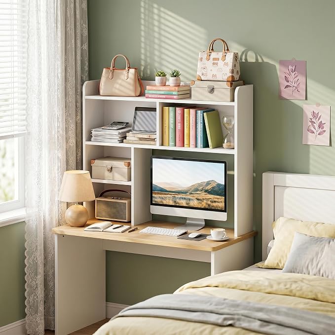 SUPER DEAL Desktop Bookshelf, Countertop Storage Hutch - Image 6