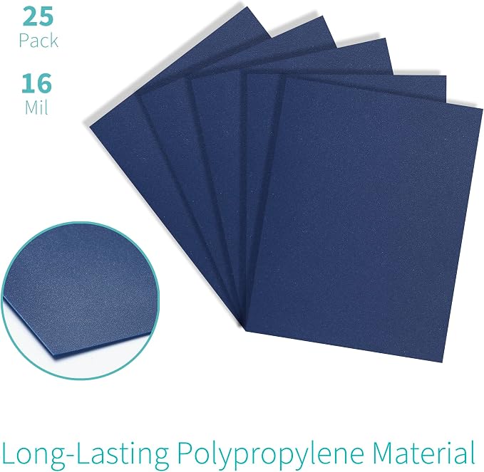 Binditek 25 Pack 16 Mil Sand-Textured Polycover, Heavy Weight Binding Front and - Image 2